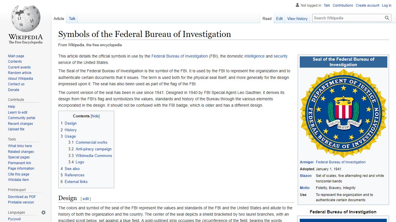 Symbols of the Federal Bureau of Investigation - Wikipedia